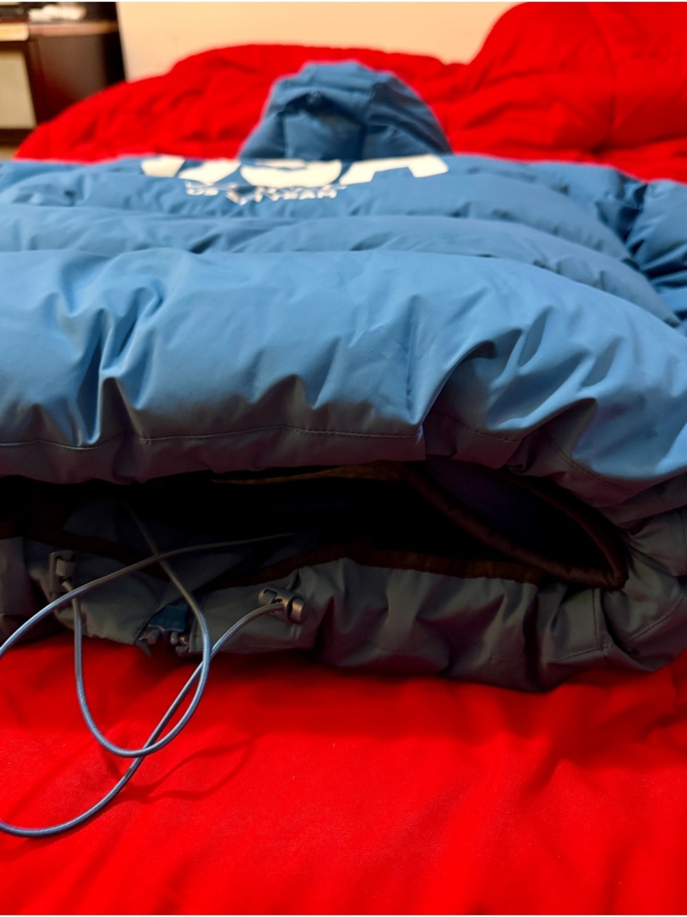 Kappa Team Ski Puffer Jacket in Light Blue with Sponsor Logos - Picture 6 of 6